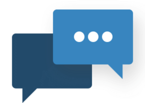 Icon with blue speech bubbles