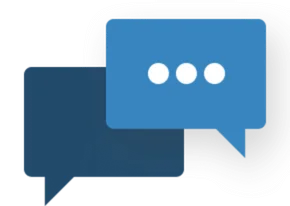 Icon with blue speech bubbles