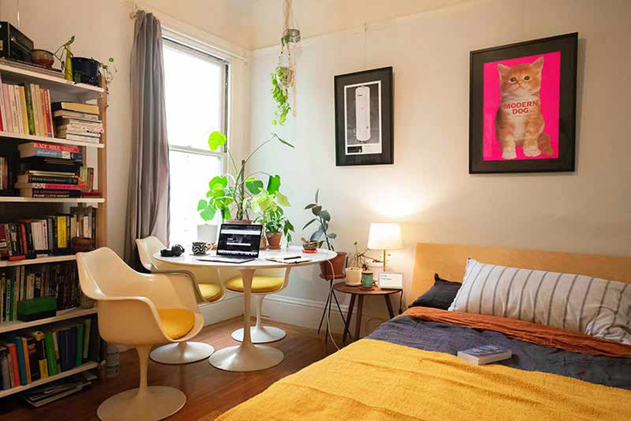 Homeworking from a bedroom