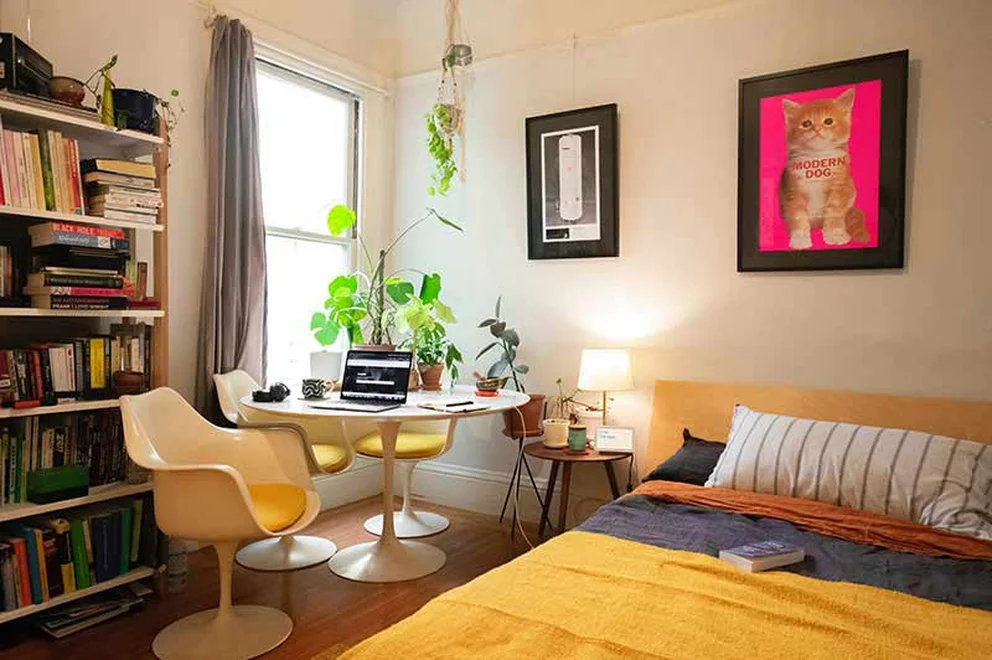 Homeworking from a bedroom