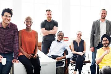 A group of colleague working together