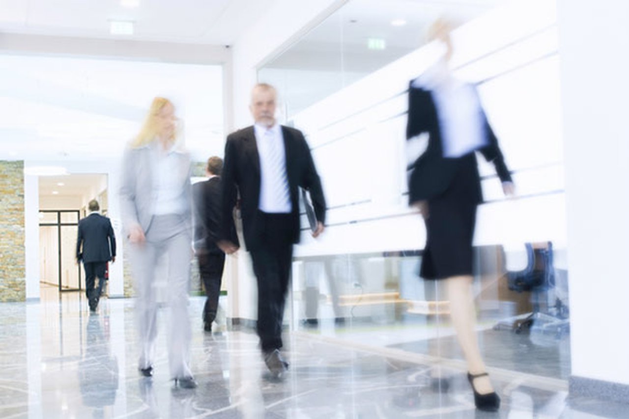 Corporate workers in an office