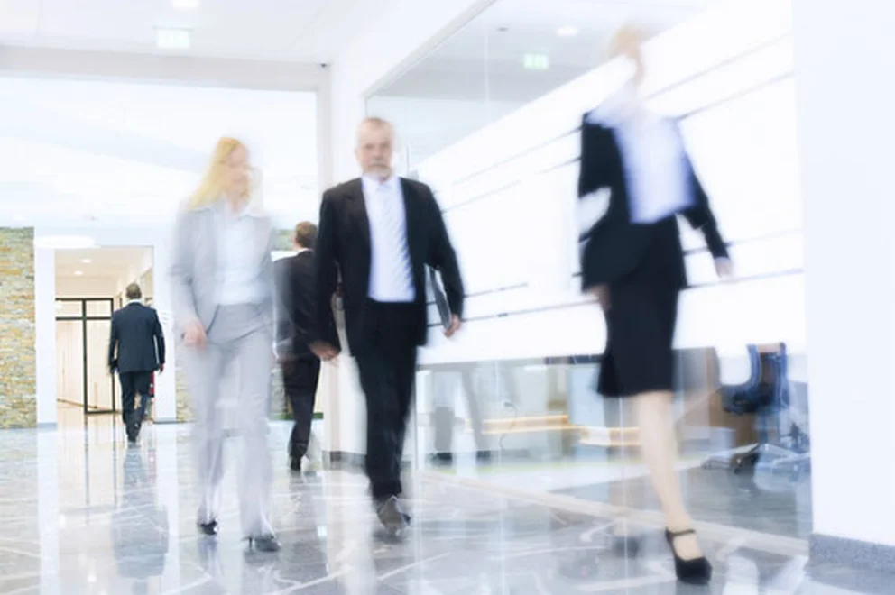 Corporate workers in an office