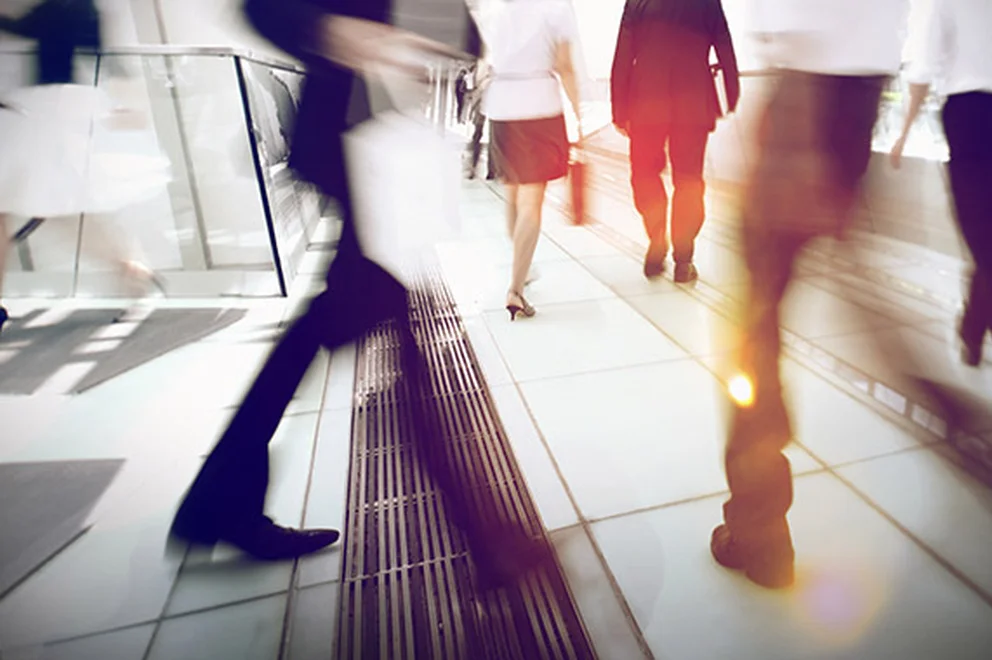 People walking with speed