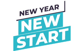A graphic that says 'New Year, New Start'