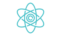 Icon with blue outline of an atom
