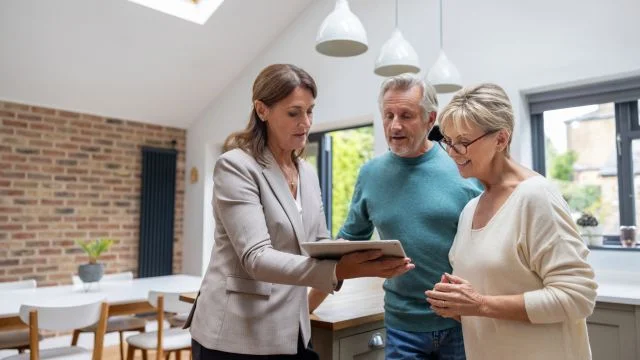 A couple viewing estates