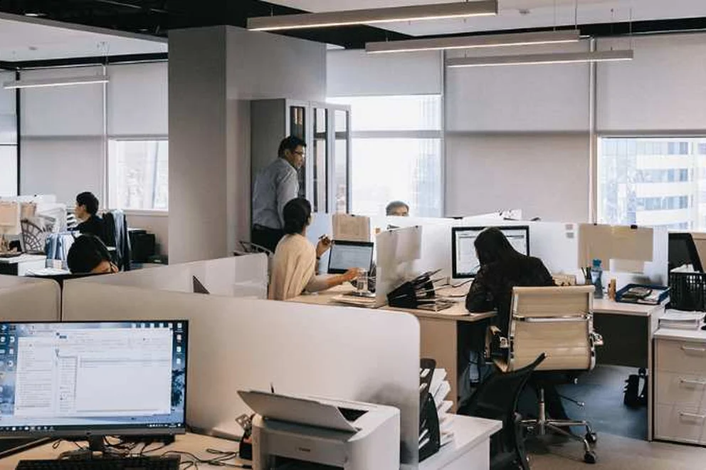 View of an open plan office