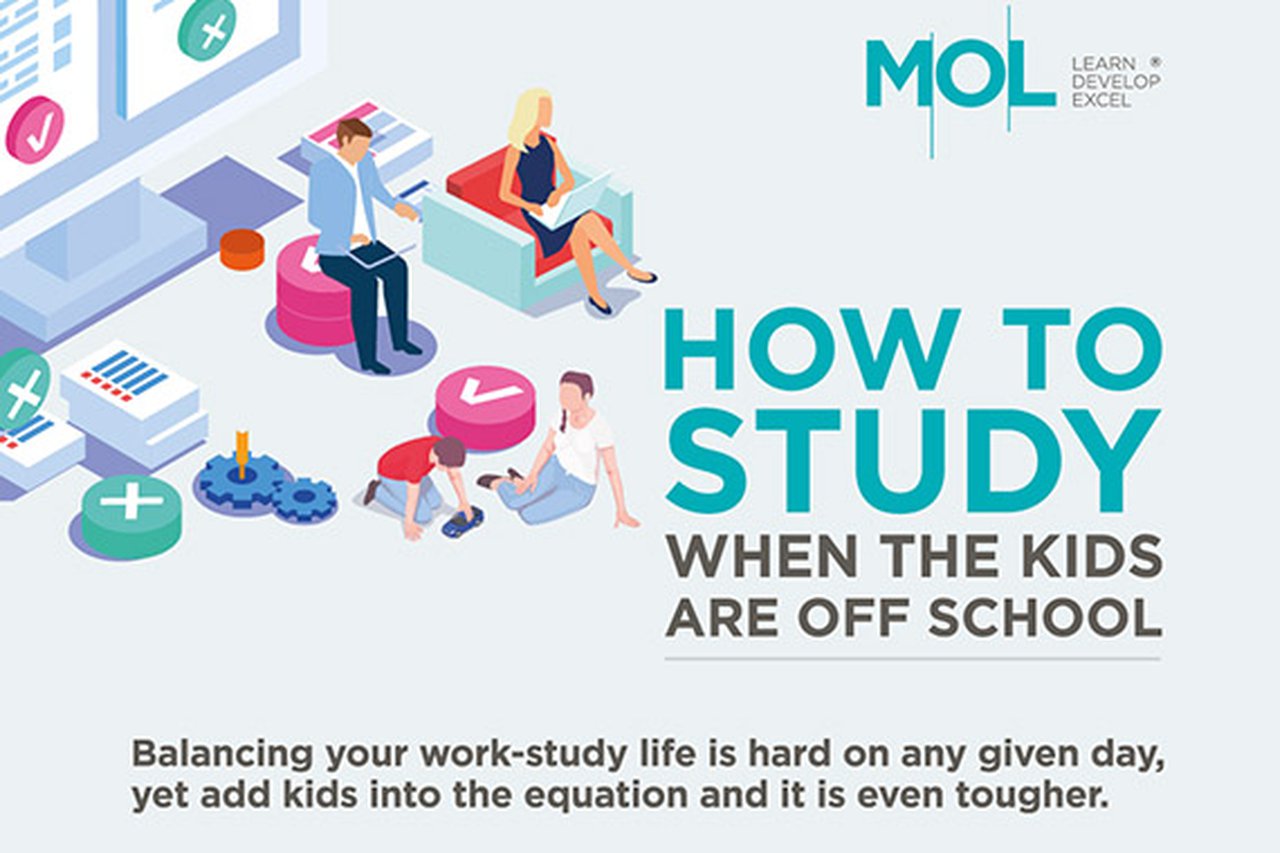 How to study when the kids are off school infographic thumbnail