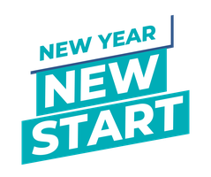 A graphic that says 'New Year, New Start'